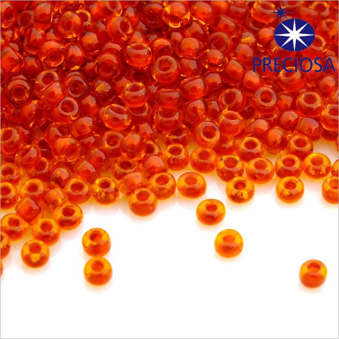 Rokajl Preciosa 9/0 oranžová s prieťahom 10 g (16/345)